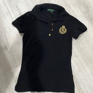 Lauren Ralph Lauren polo tee with crest and buttons XS - awesome!